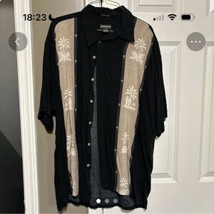 St. John's Bay Black Short-Sleeve Button-Up Shirt